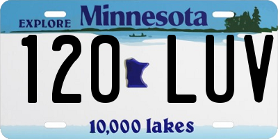 MN license plate 120LUV
