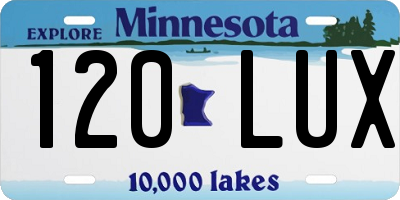 MN license plate 120LUX