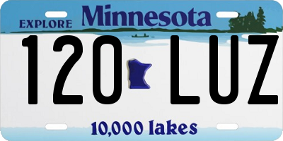 MN license plate 120LUZ