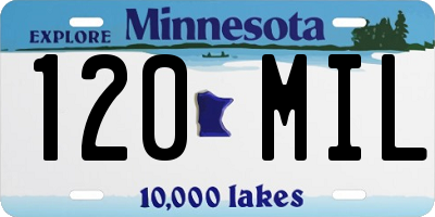 MN license plate 120MIL