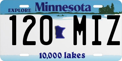 MN license plate 120MIZ