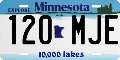 MN license plate 120MJE
