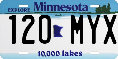 MN license plate 120MYX