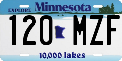 MN license plate 120MZF