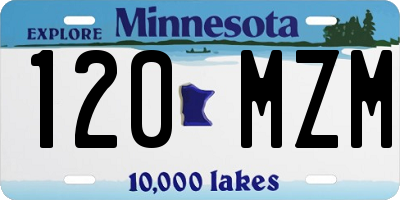MN license plate 120MZM