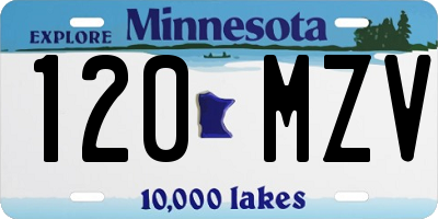 MN license plate 120MZV