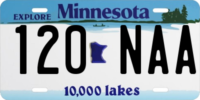 MN license plate 120NAA