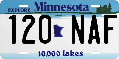 MN license plate 120NAF