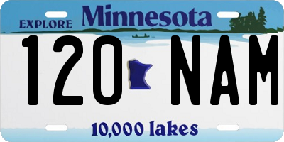 MN license plate 120NAM