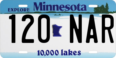 MN license plate 120NAR