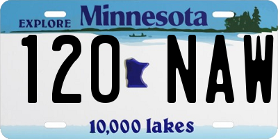 MN license plate 120NAW