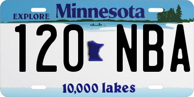 MN license plate 120NBA