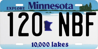 MN license plate 120NBF