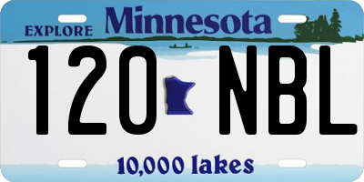 MN license plate 120NBL