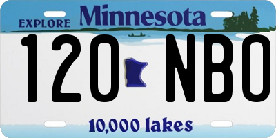 MN license plate 120NBO