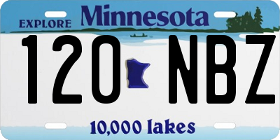 MN license plate 120NBZ