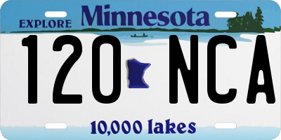 MN license plate 120NCA