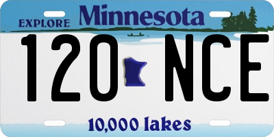MN license plate 120NCE