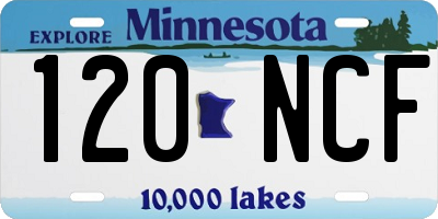 MN license plate 120NCF