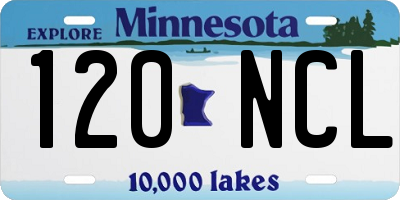 MN license plate 120NCL