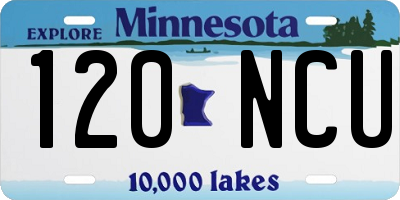 MN license plate 120NCU