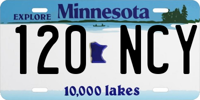 MN license plate 120NCY