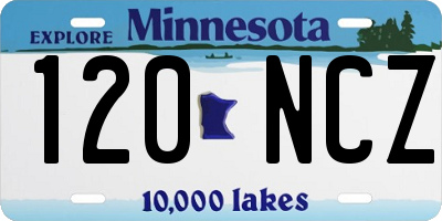 MN license plate 120NCZ