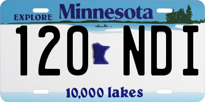 MN license plate 120NDI