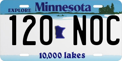 MN license plate 120NOC