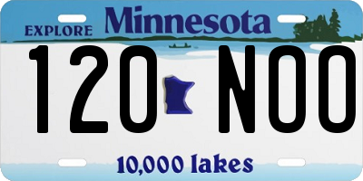 MN license plate 120NOO