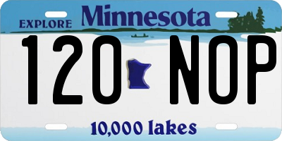 MN license plate 120NOP