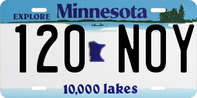 MN license plate 120NOY
