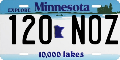 MN license plate 120NOZ