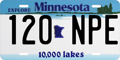 MN license plate 120NPE