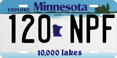 MN license plate 120NPF