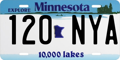 MN license plate 120NYA