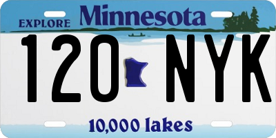 MN license plate 120NYK