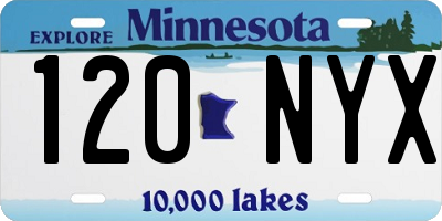 MN license plate 120NYX