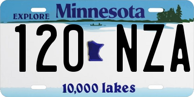 MN license plate 120NZA