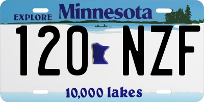 MN license plate 120NZF