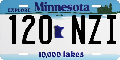 MN license plate 120NZI