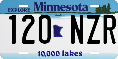 MN license plate 120NZR
