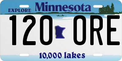 MN license plate 120ORE