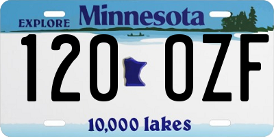 MN license plate 120OZF