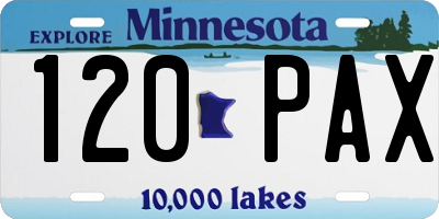 MN license plate 120PAX