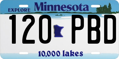 MN license plate 120PBD
