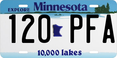 MN license plate 120PFA