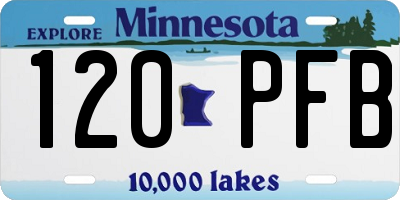 MN license plate 120PFB