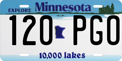 MN license plate 120PGO