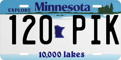 MN license plate 120PIK
